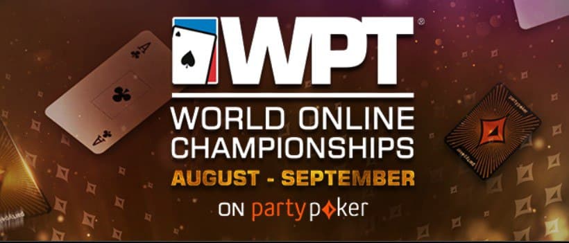 WPT World Online Championships will be held at partypoker from August 12 to September 15