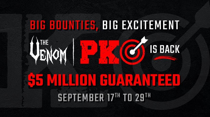 ACR announces the largest PKO Venom with GTD \$5 million from September 3 to September 26   