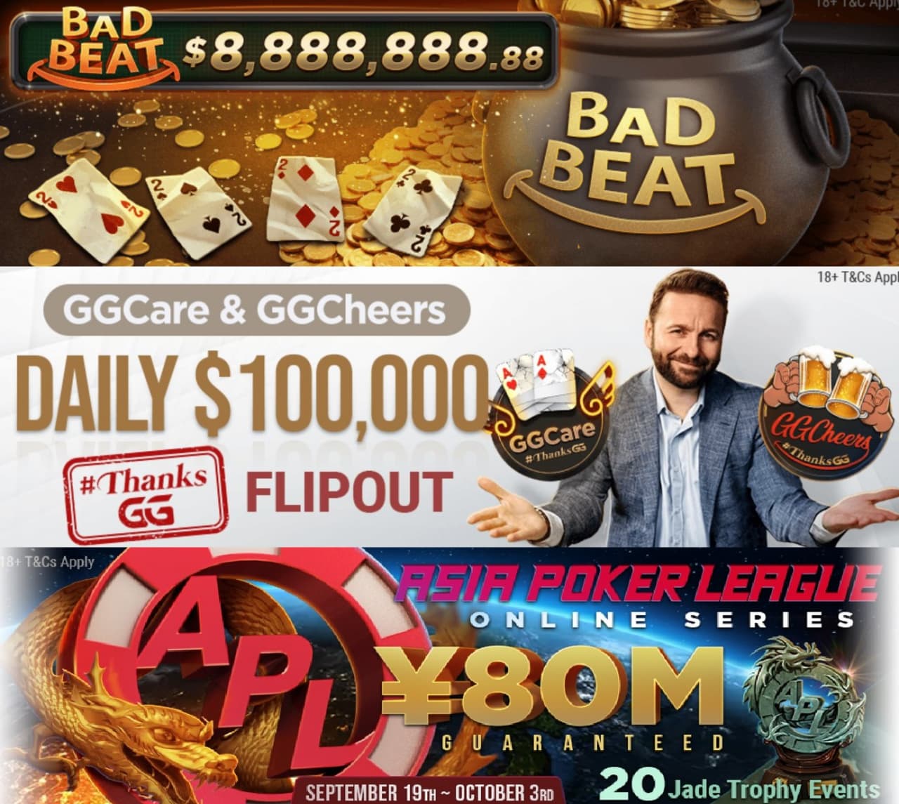 GGpokerok News Digest\: New BadBeat Jackpot, #ThanksGG Freerolls and Asian Poker League