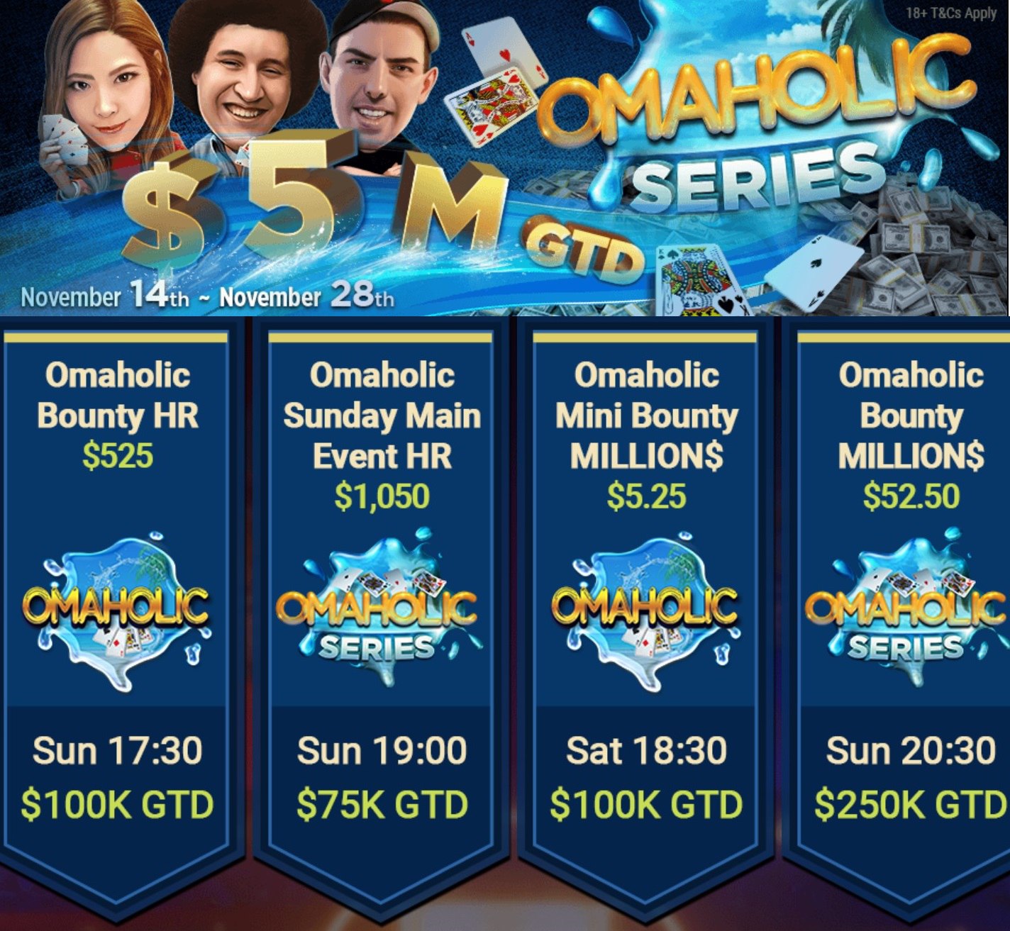 GGpoker Omaholic Series with \$5,000,000 GTD