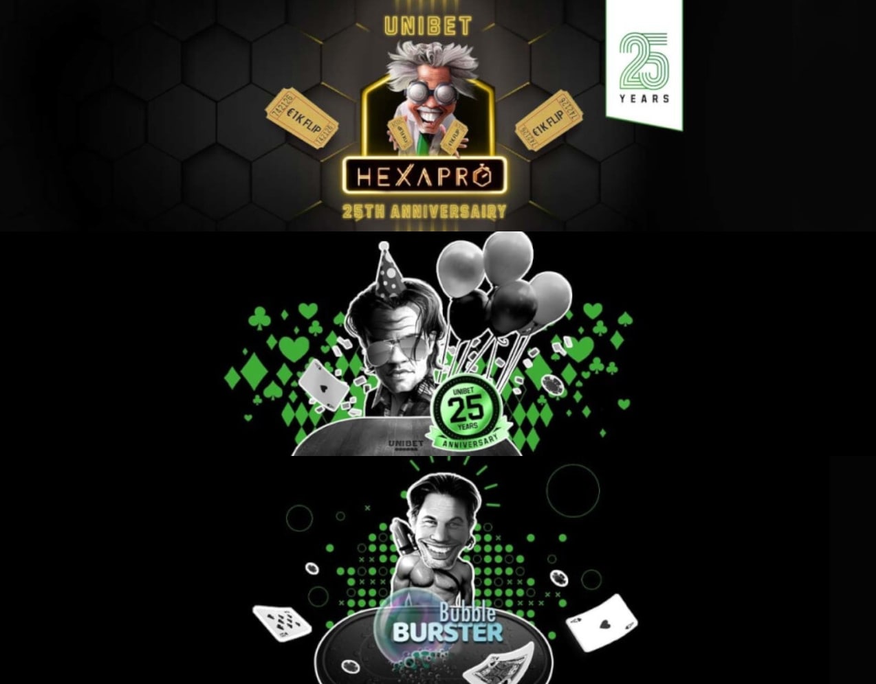 Unibet promotions to celebrate the 25th anniversary of the poker room\!